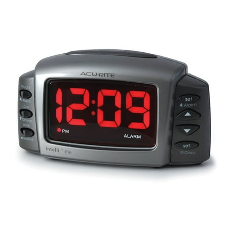 AcuRite 13030 Intelli_Time Alarm Clock with Adjustable Volume and Brightness