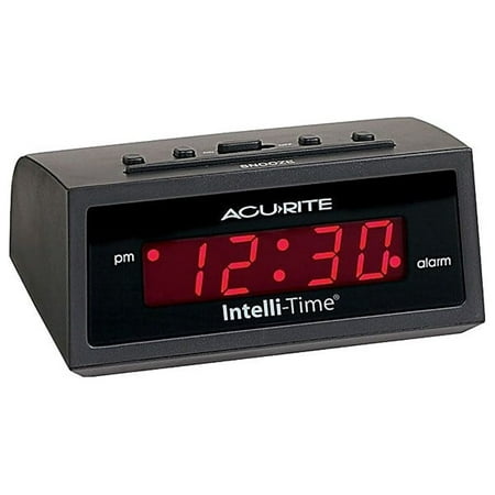 AcuRite 5-inch Intelli-Time Alarm Clock - Digital - Electric - LCD