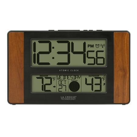 La Crosse Technology 513-1417CH Atomic Digital Clock with Temperature and Moon Phase