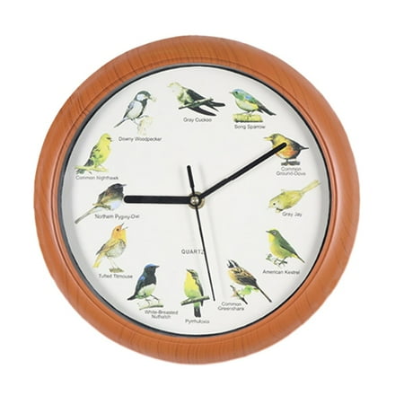 10Inch Quartz Singing Bird Wall Clock With Names Songs For Home Decoration