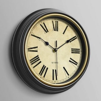 IMMEKEY 12 Inches Retro Wall Clock, Silent Non Ticking Battery Operated Movement - Gold