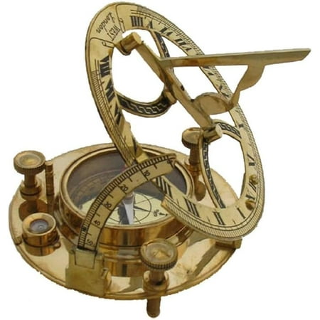 4.5 Brass Sun Dial Compass: Sundial Clocks