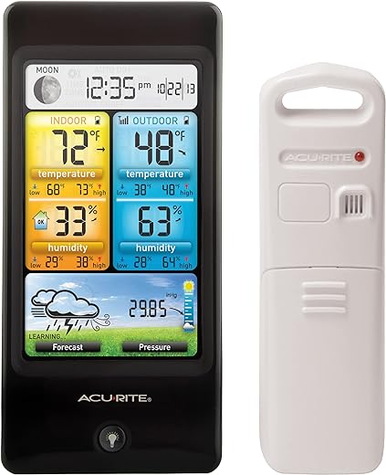 AcuRite 02016 Color Weather Station with Forecast/Temperature/Humidity, Black