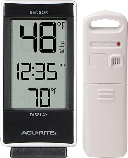 AcuRite 02059M Digital Thermometer with Indoor and Outdoor Temperature,White