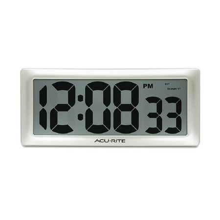 AcuRite 75173M 13.5” Large Digital Indoor Wall Clock with Intelli-Time Technology