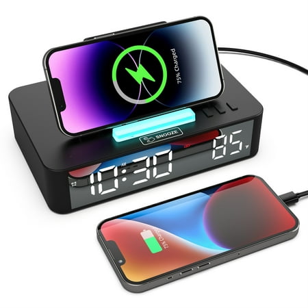 Alarm clock,Function Ios Android Clock With Snooze Led Mirror Alarm With Snooze Mode Alarm Clock Display 10w Function Mode Erature Display Buzhi Led Alarm Dsfen Adben