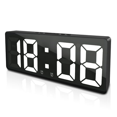 Alarm Clocks for Bedrooms, Digital Clock, Loud LED Big Display Clock with Temperature, Adjustable Brightness, Snooze, 12/24H, Plug in Simple Basic Clocks for Deep Sleepers Kids Elderly Home Office