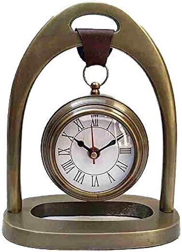 Antique Brass Table Clock Nautical Hanging Desktop Clock Vintage Brass Hanging Tabletop Desk Clock Antique Finish Table Clock Birthday Item