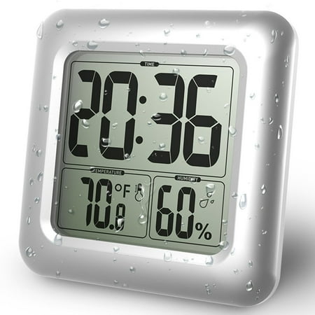 BALDR Bathroom Clock LCD Waterproof Shower