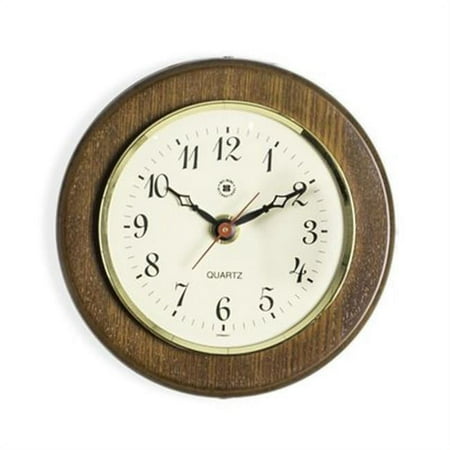 Bey-Berk International Brass Clock on Cherry Wood - Tarnish Proof