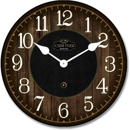 Black & Brown Wood Slats Wall Clock | Ultra Quiet Quartz Mechanism | Hand Made In Beautiful Crisp Lasting Color | Comes In 8 Sizes | 48-Inch