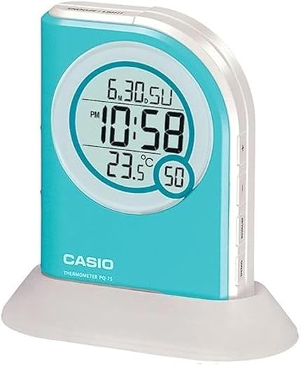 Casio Pq75-2df Multi Function Digital Thermometer Table Top Alarm Clock