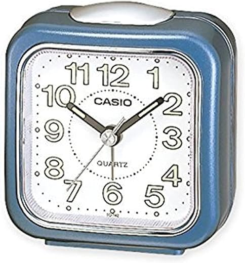 Casio #TQ-142-2 Table Top Travel with Light Alarm Clock Blue