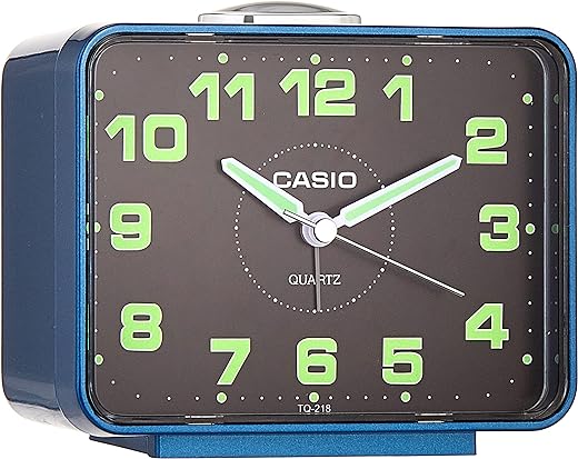 Casio Tq-218-2 Table Top Travel Alarm Clock Blue