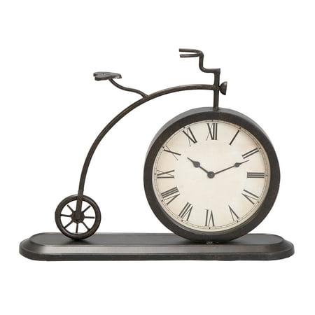 DecMode 4 Black Metal Bike Vintage Clock