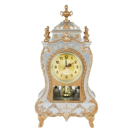 Elegant Decorative Grandfather Clock, Plastic Modern Mantel, Tabletop, Desk, Buffet, Antique Table Clock