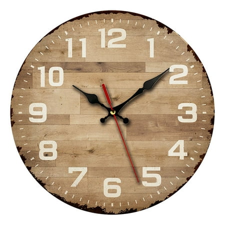 Explosions creative retro wooden clocks-MDF wall clock at home-frameless silent clock