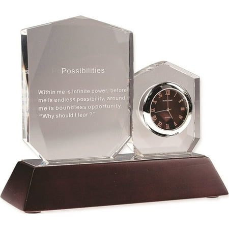 Fashion Possibilities Crystal Inspiration And Desk Clock (6.69 X 5.59) Made In China gl3817