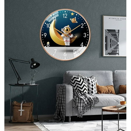 Gzwccvsn Wall Clock for Living Room 7.87in Modern Style Crystal Colorful Round Silent Clock for Living Room Kitchen Home Office Small