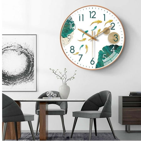 Gzwccvsn Wall Clock for Living Room 7.87in Modern Style Crystal Deer Colorful Round Silent Clock for Living Room Kitchen Home Office Small