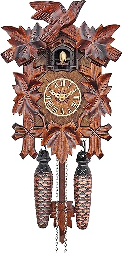 HerrZeit by Adolf Herr Quartz Cuckoo Clock - The Traditional Vine Leaves AH 40/1 QM