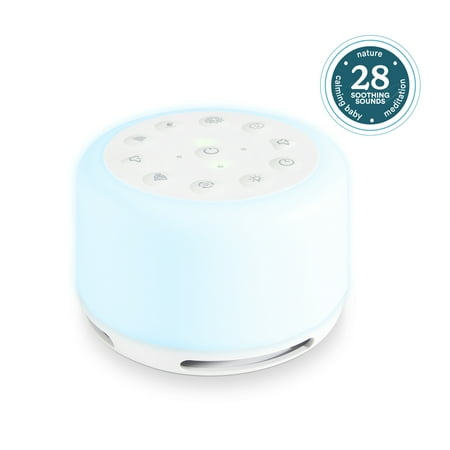 Homedics Sound-Sleep Aura - Sound machine Soothing Nature Sounds for Baby, Child, Adult, 28 Sound options, Mood lighting, Portable Relaxation