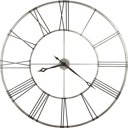 Howard Miller Stockton Wall Clock 625-472 – Oversized Round Wrought-Iron with Quartz Movement