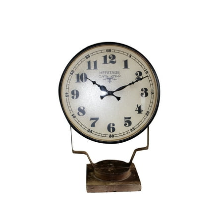 Iron Floor Clock made from Old Iron Lamp, Brown Camo