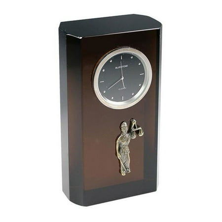 Justice Crystal Clock - black - 5.25in. H x 1.75in. D x 3in. L