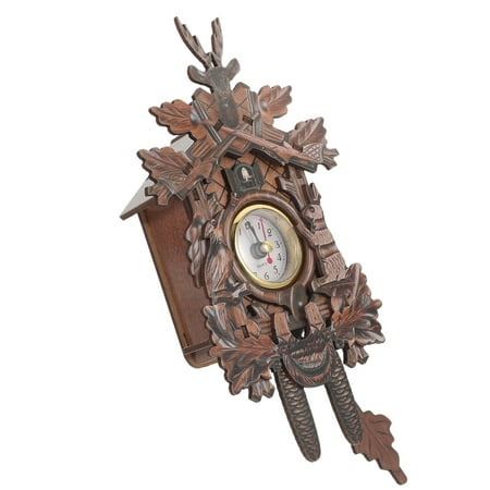 Koolleo Wooden Pendulum Wall Clock Bedroom Wall Clock Living Room Office Cuckoo Clock No Battery