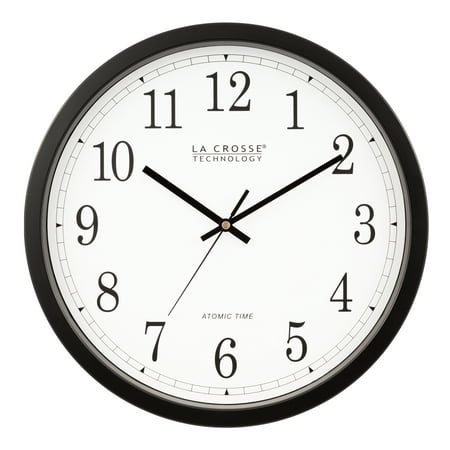 La Crosse Technology WT-3143A 14 Atomic Analog Wall Clock, Black