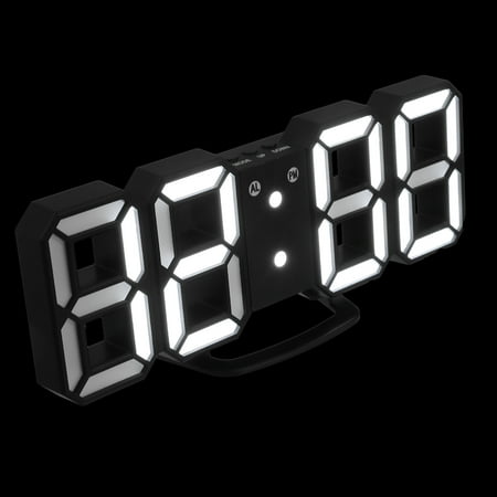 LED Silent Wall Clock Arab Number Digital Clocks Home Decor 3D Plastic