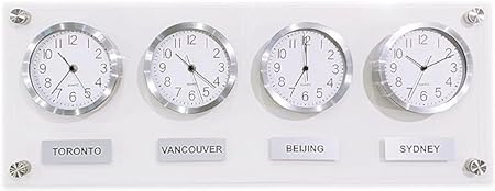 Modern Wall Clock - Timezone Wall Clock - Silent Non Ticking Clock - Personalized Stock Clock - Easy Install