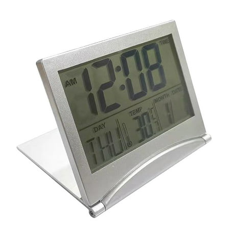 Moocorvic Digital LCD Folding Date Desktop Temperature Travel Alarm Clock