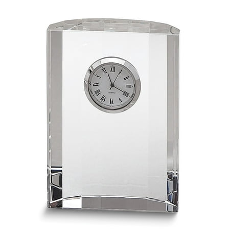 Optic Crystal Semi-Circular Quartz Clock QGM4242