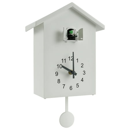 Pluokvzr Cuckoo Clock with Chimer Minimalist Cuckoo Sound Clock with Pendulum Delicate Cuckoo Clock Bird House Battery Powered Cu