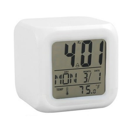 ReTeiv Glowing LED With 7 Color Changeable Digital Alarm Clock Table Clock Alarm Clock Kitchen Bedroom Living Room