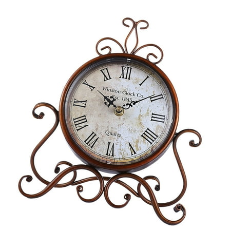 Retro Table Clock Desk Light House Decorations for Home Antique Wall Desktop Christmas Child