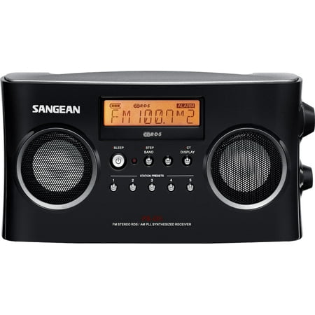 Sangean All in One Compact Portable Digital AM/FM Radio with Built-in Stereo Speaker, Earphone Jack, Alarm Clock Plus 6ft Aux Cable to Connect Any Ipod, Iphone or Mp3 Digital Audio Player