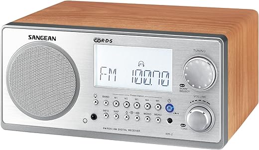 Sangean WR-2 AM / FM-RBDS Wooden Cabinet Digital Tuning Radio (Walnut)