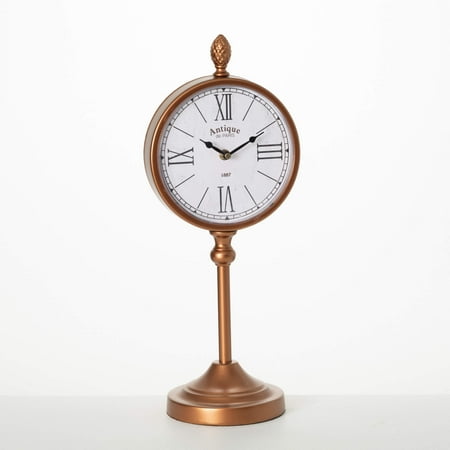 Sullivans 19 Copper Pedestal Desk Clock, Metal