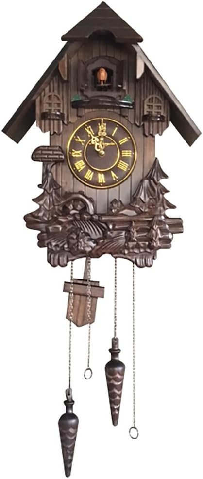 Vmarketingsite Wall Cuckoo Clocks Black Forest Wooden Cuckoo Clock. Black Forest Hand-Carved Cuckoo Clock. Bright Cuckoo Bird Sounds On The Hour and Chime Has Automatic Shut-Off. Excellent Gift.