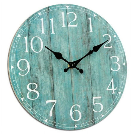 Wall Clock,10 Inch Teal Silent Non-Ticking Kitchen Clock Decor