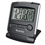 Westclox Black and Silver Fold Able Digital Travel Alarm Clock with Large LCD Display