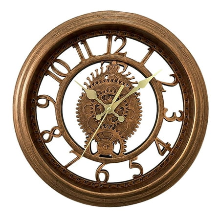 11 inch Retro Clock, Silent Decorative Wall Clocks Vintage Industrial Antique Copper