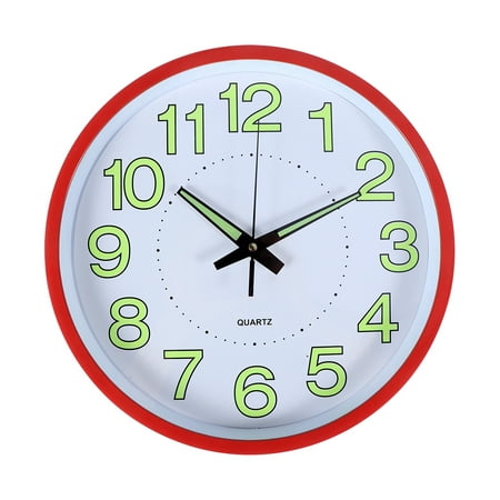 12 Inches/30cm Luminous Clock Round Hanging Decor for Bedroom Digital Wall Lighted LED Silent