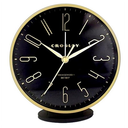 1 Pc, Crosley 5 In. Black Alarm Clock Analog Battery Operated