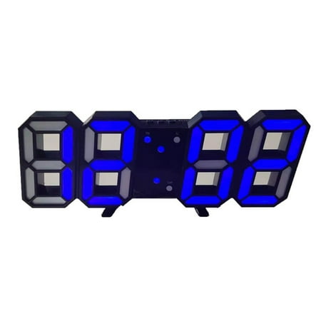 3D LED Digital Wall Alarm Clock, LED Light Nightlight Decor Clocks , for Kitchen Bedroom Office