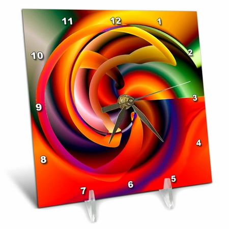 3dRose Digital Artwork Design 7 - Desk Clock, 6 by 6-inch