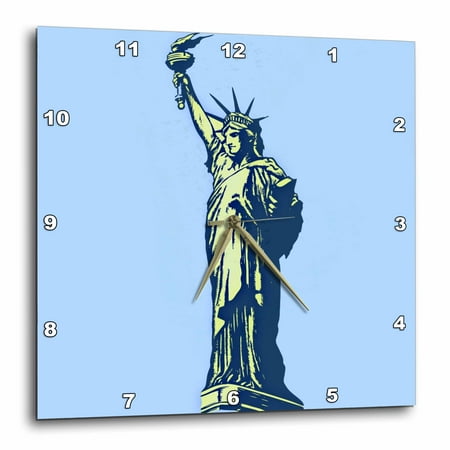 3dRose Statue of Liberty - Americana - Patriotic Art - Wall Clock, 10 by 10-inch